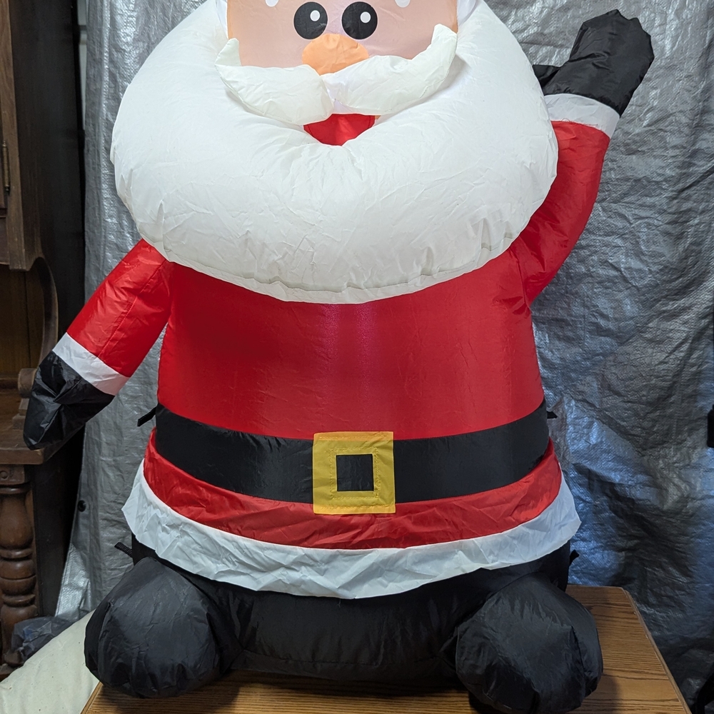 Festive Inflatable Santa Holiday Décor - Red, White, Black